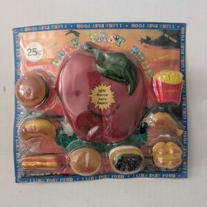 Apple Scented Fast Food Play Set. Vintage Toy Vending Machine Display